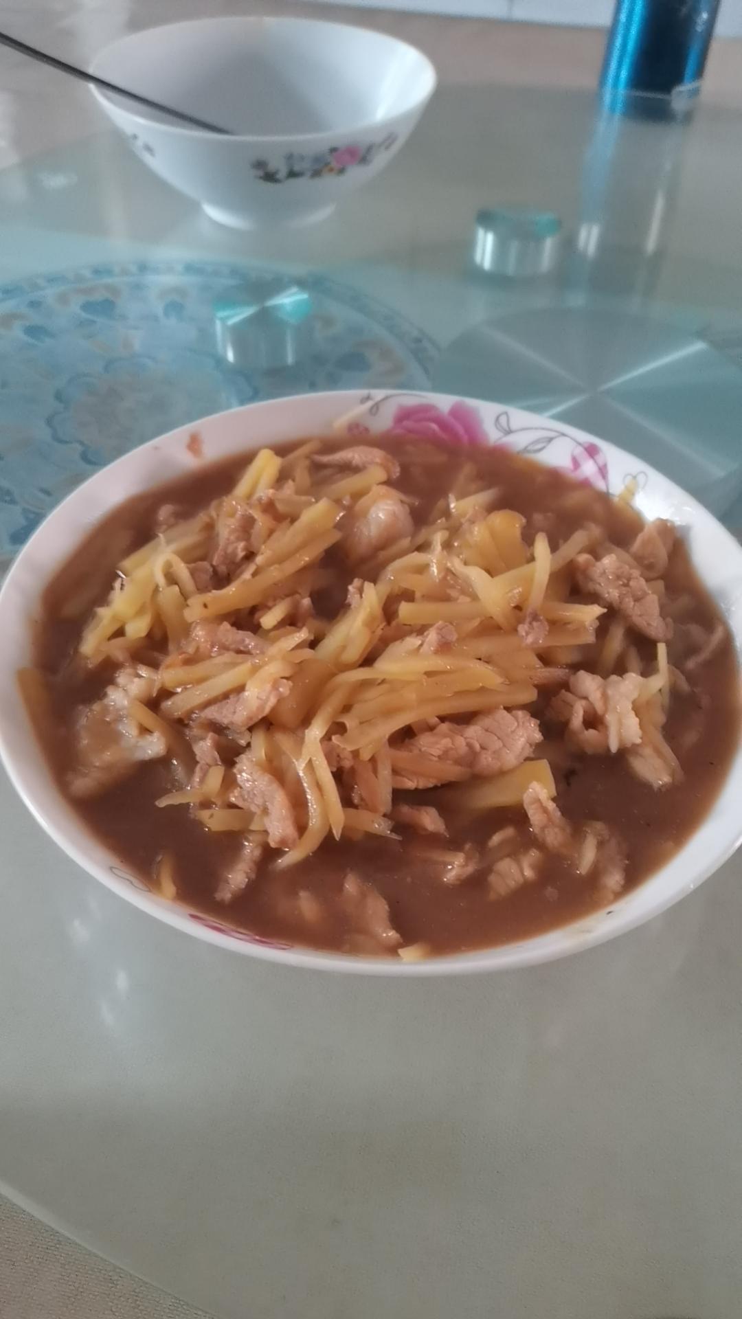 简单快手的土豆丝炒肉丝！拌饭绝绝子！！