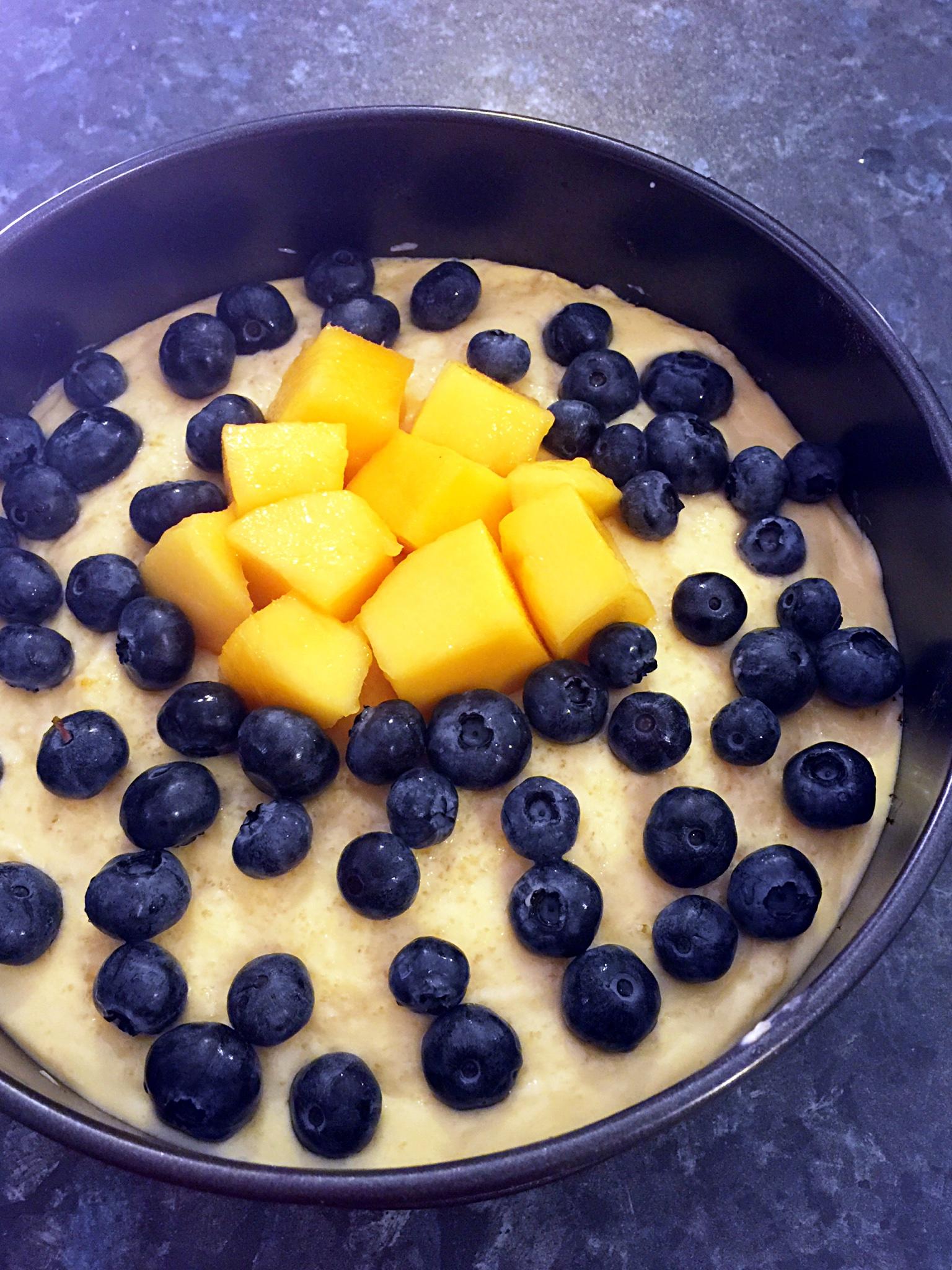 芒果蓝莓芝士蛋糕（低卡菜花底）的做法 步骤8