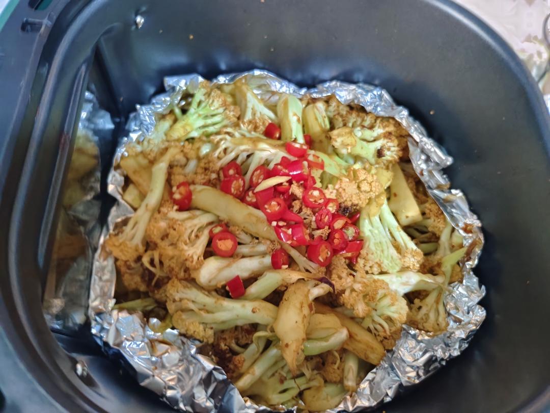 【空气炸锅】清爽炸花菜 ！比饭店做的还好吃！