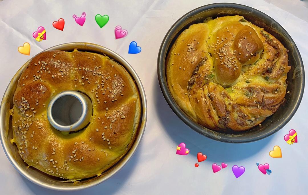 香葱肉松手撕吐司