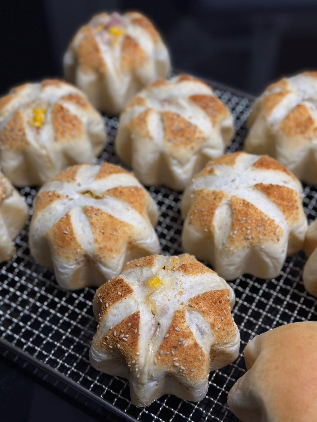 玉米火腿沙拉包，冷藏发酵流程示范