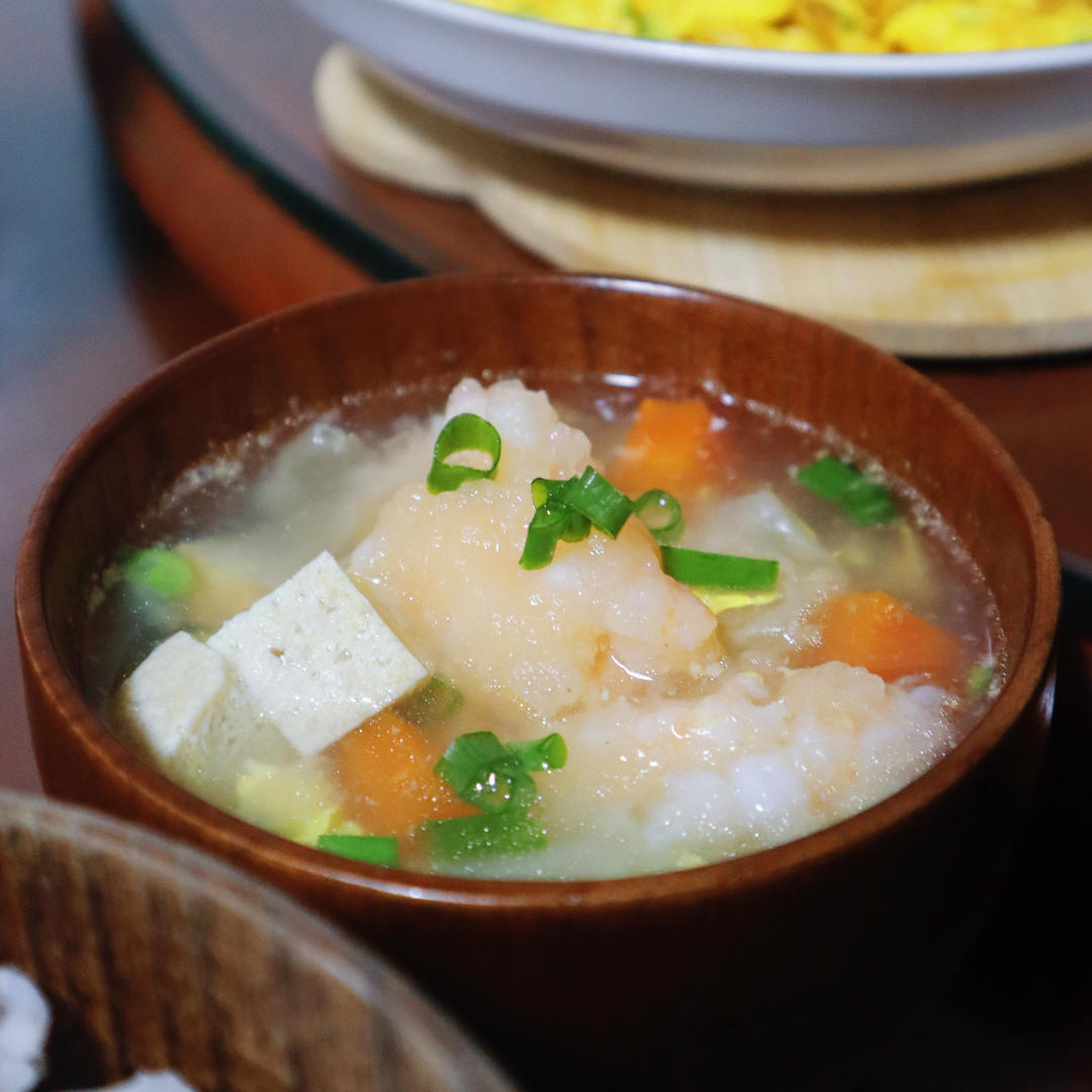 零帧起手的低卡虾滑豆腐汤❗