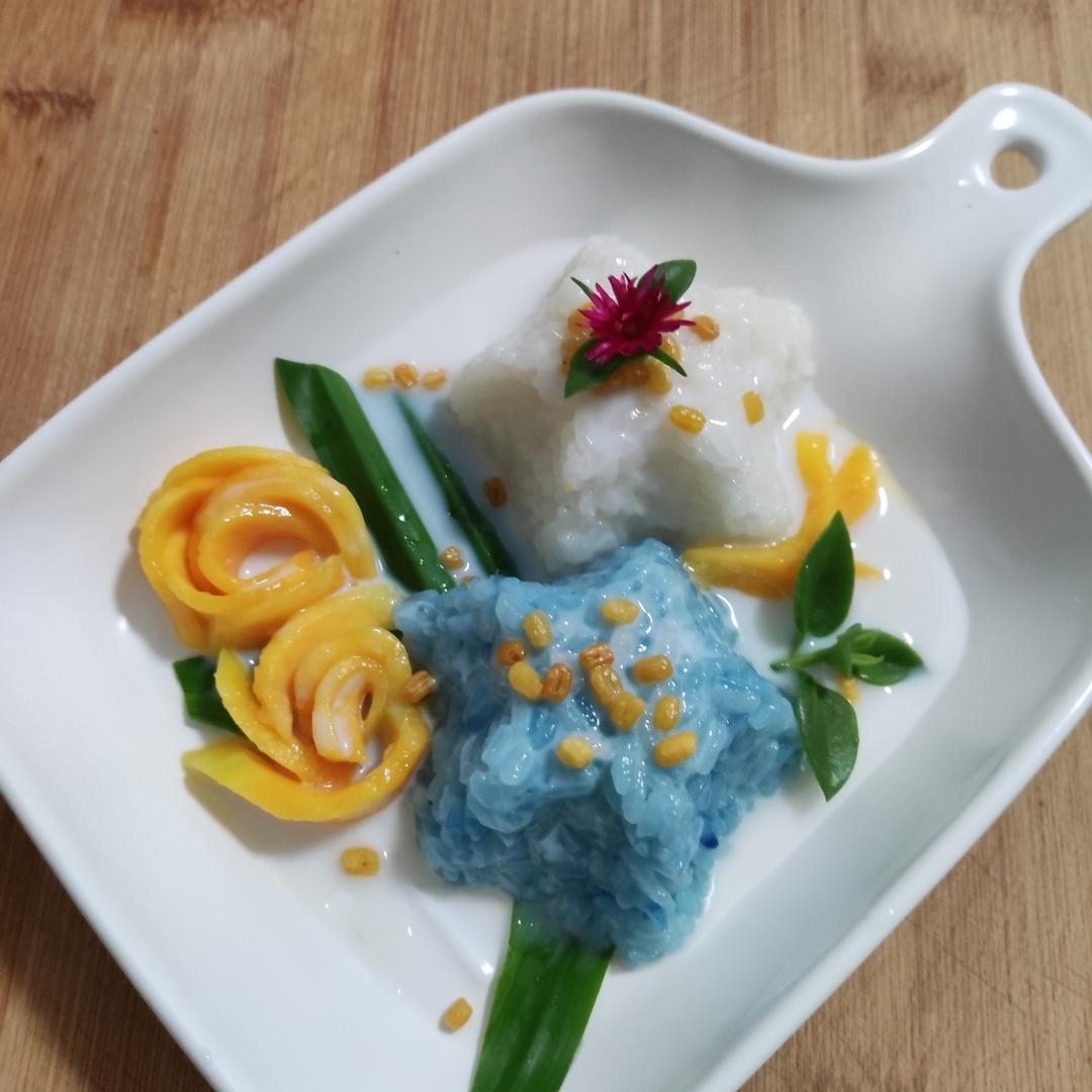 适合夏天吃的糯叽叽🥥椰香芒果糯米饭🥭（自制炸绿豆仁）