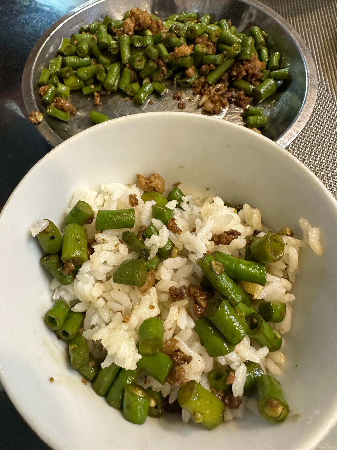 肉沫豆角下饭菜