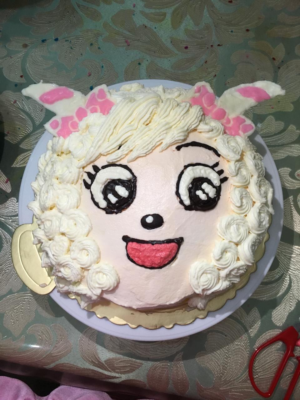 草莓呗呗做的美羊羊奶油蛋糕