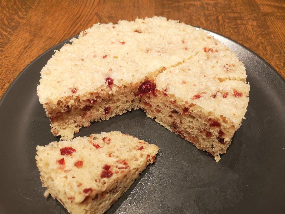 不用揉面，简单易做的——蔓越莓发糕