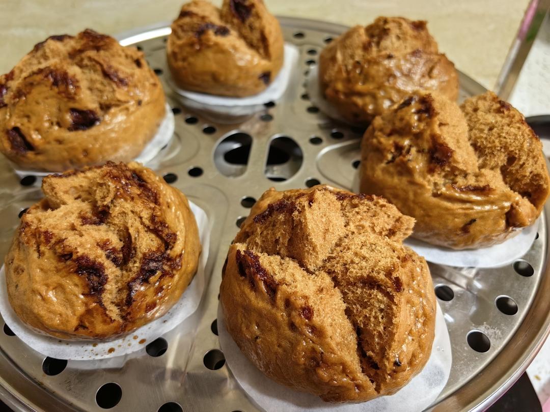 妥妥的红糖开花馒头