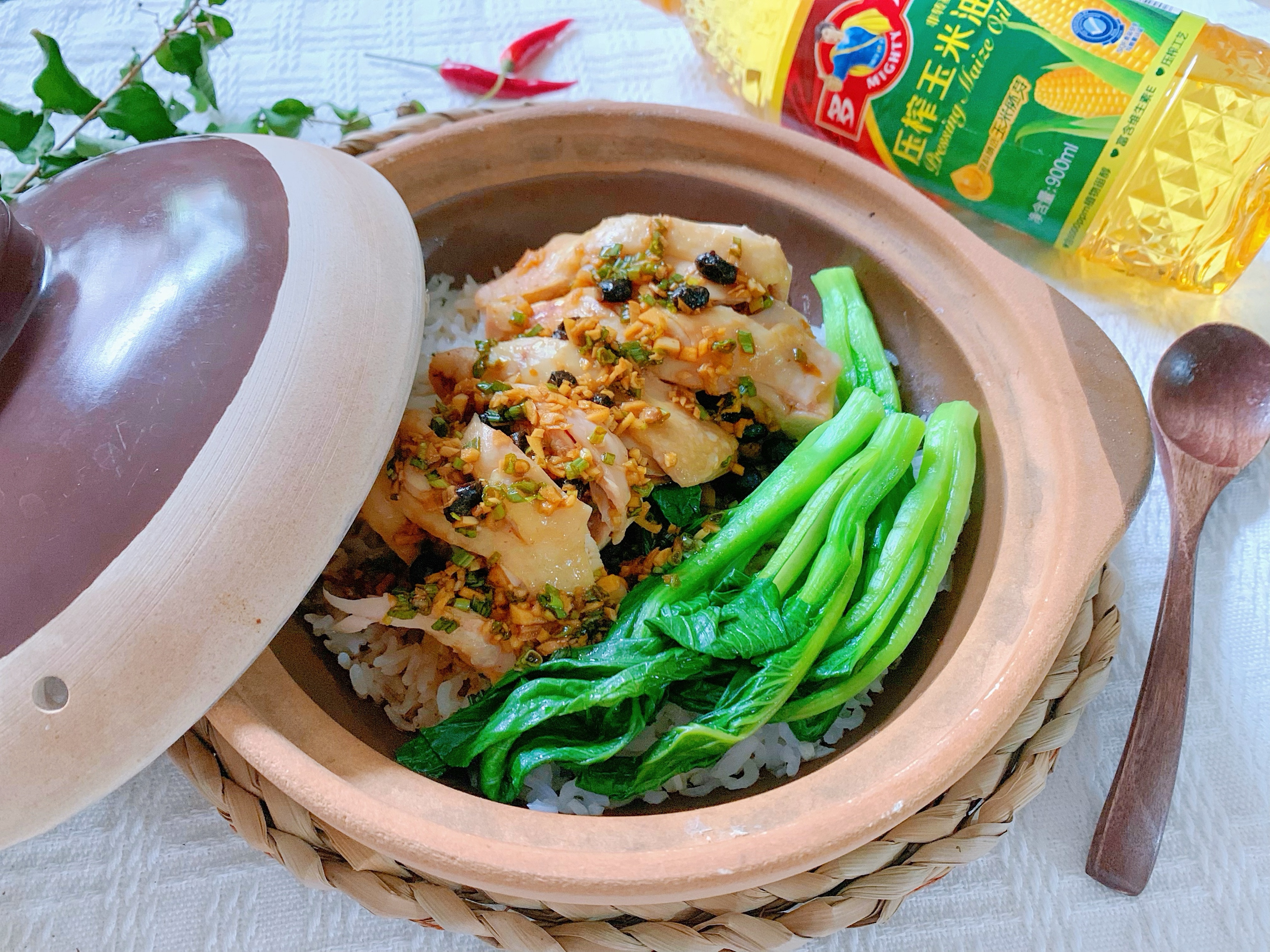 沙姜豆豉鸡煲仔饭的做法 步骤16