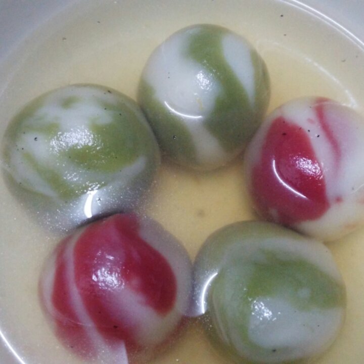 彩色雨花石汤圆（紫薯、南瓜、斑斓汁、红曲粉）