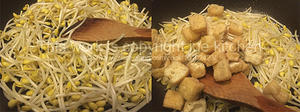 油豆腐炒黄豆芽的做法 步骤2