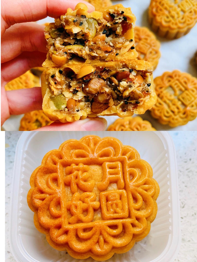快手简单不发硬的五仁月饼🥮