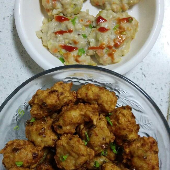 炸肉丸 蒸肉饼的做法