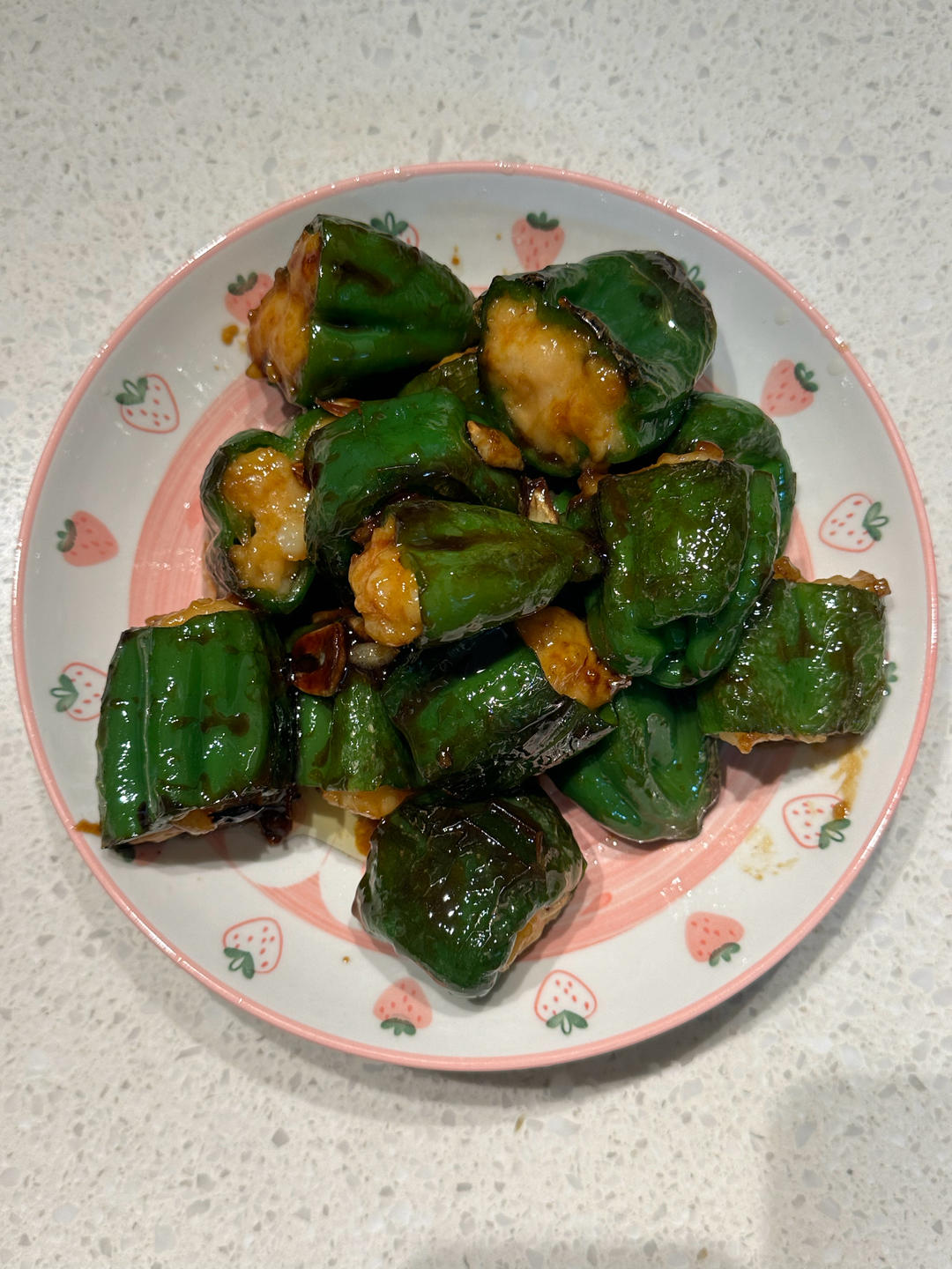 超下饭的青椒酿虾滑