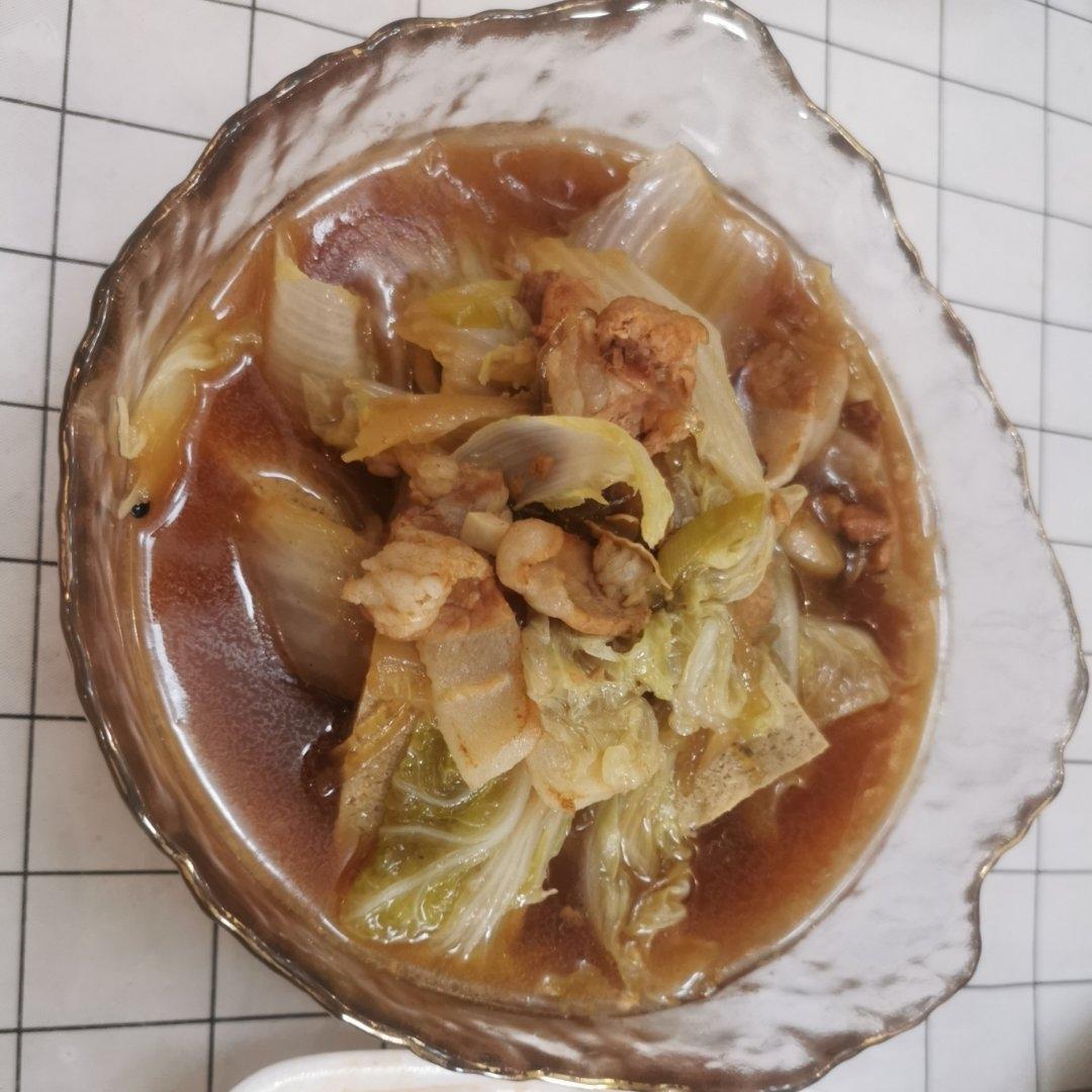 白菜冻豆腐炖粉条