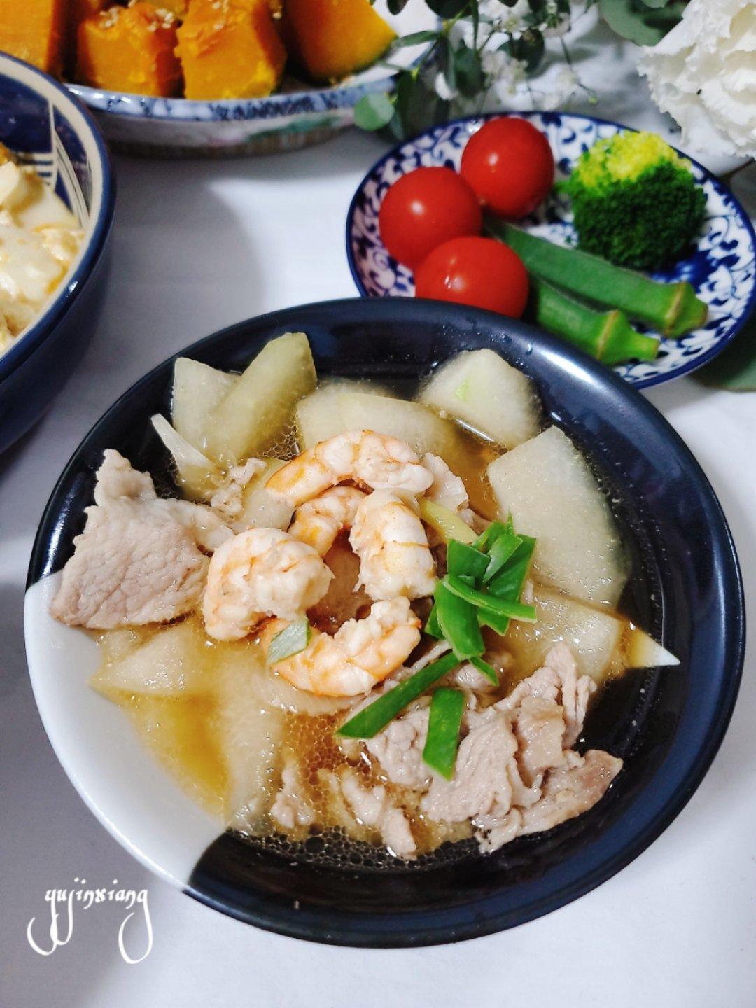 夏季养生的海米瘦肉冬瓜汤（清热解暑，降脂减肥）