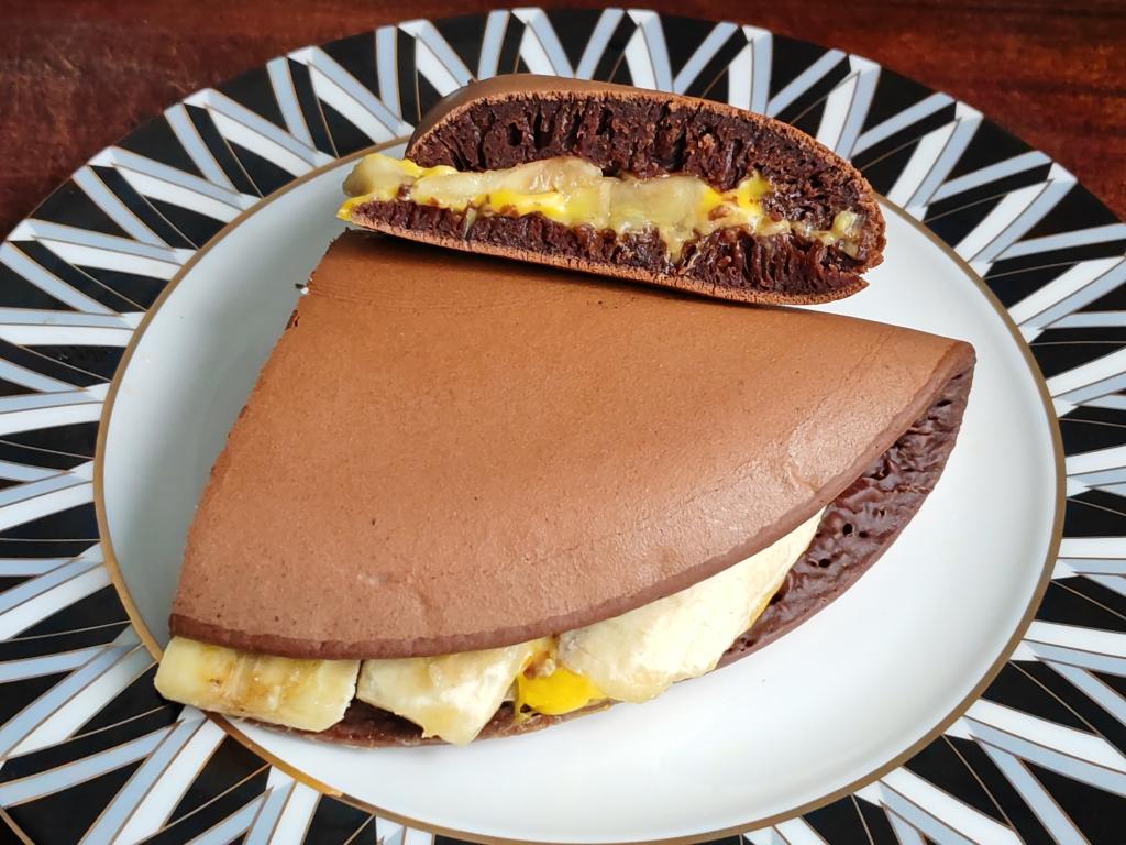 一口平底锅搞定✨松软可口🍫香蕉巧克力松饼