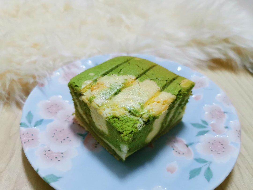 六寸#抹茶斑马纹酸奶戚风蛋糕