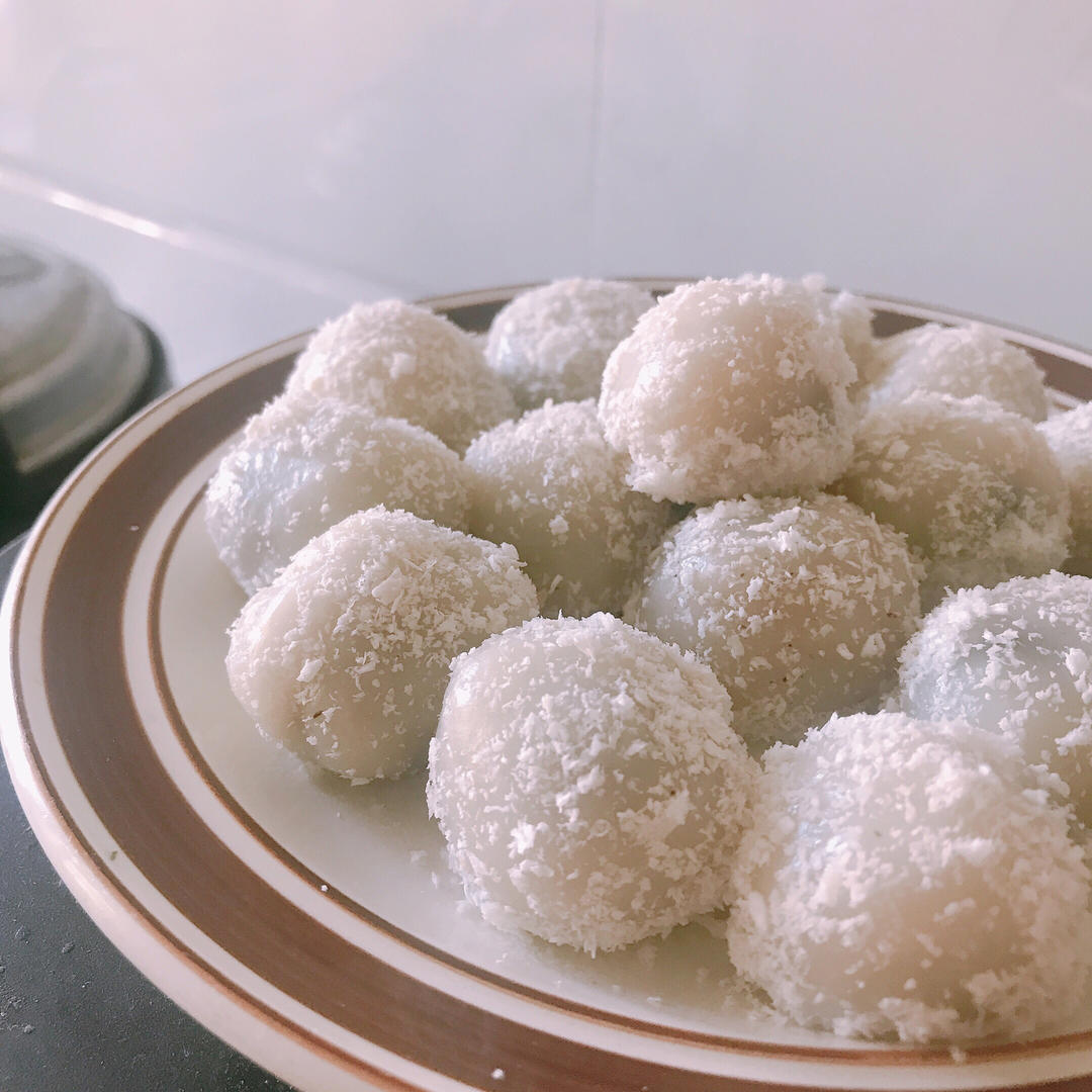 低糖❗️无油❗️快手❗️椰浆糯米糍🍡白玉丸子
