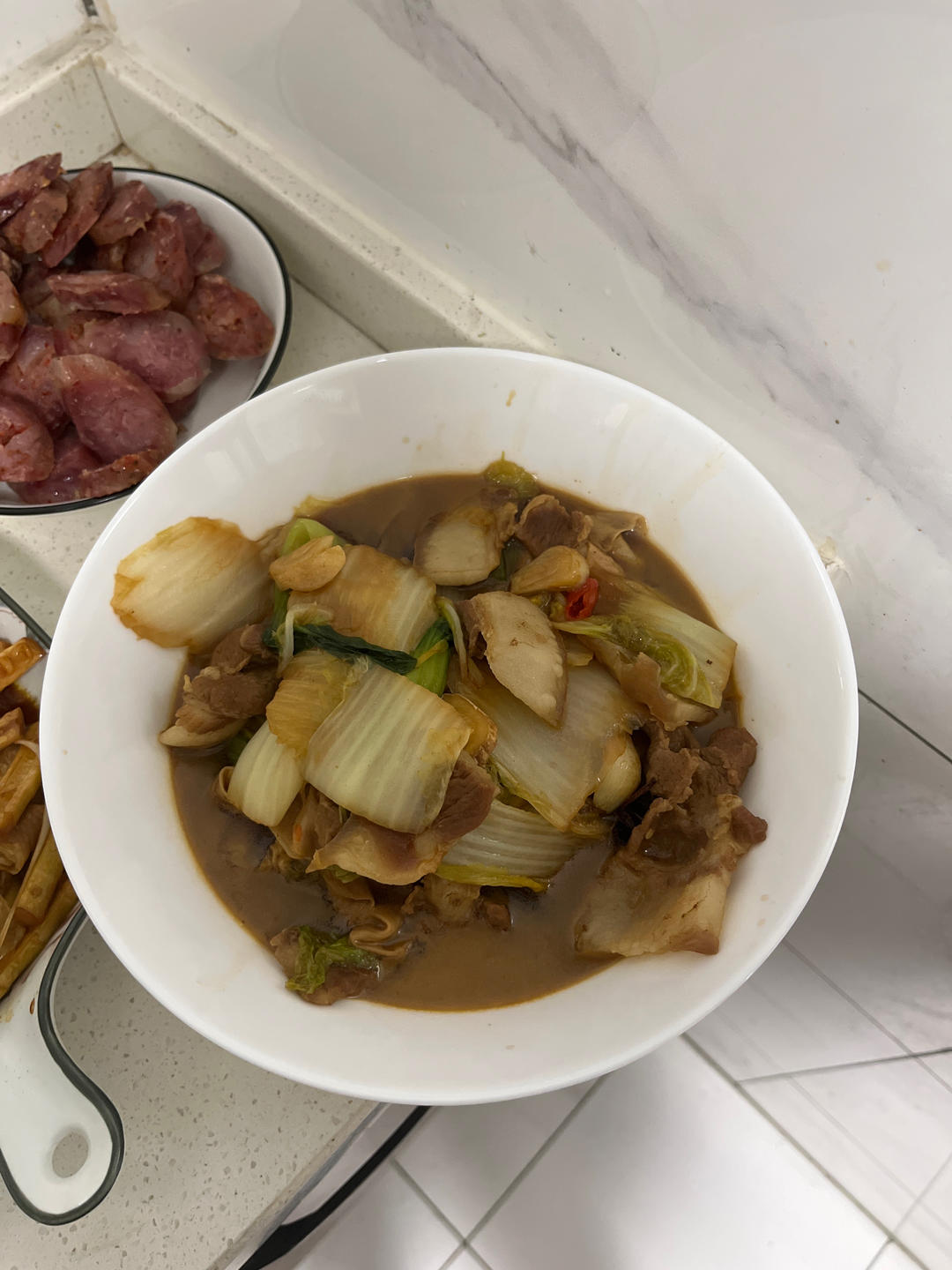 五花肉白菜粉条炖豆腐