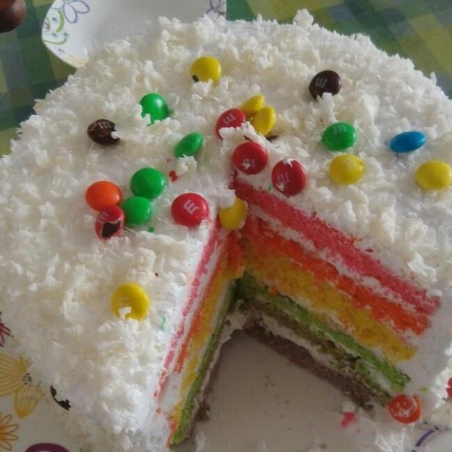 彩虹蛋糕（8寸）的做法