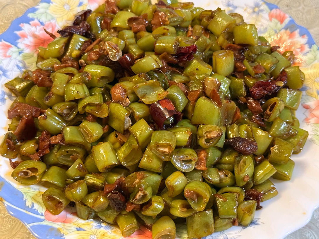 笋干牛肉酱炒豆角