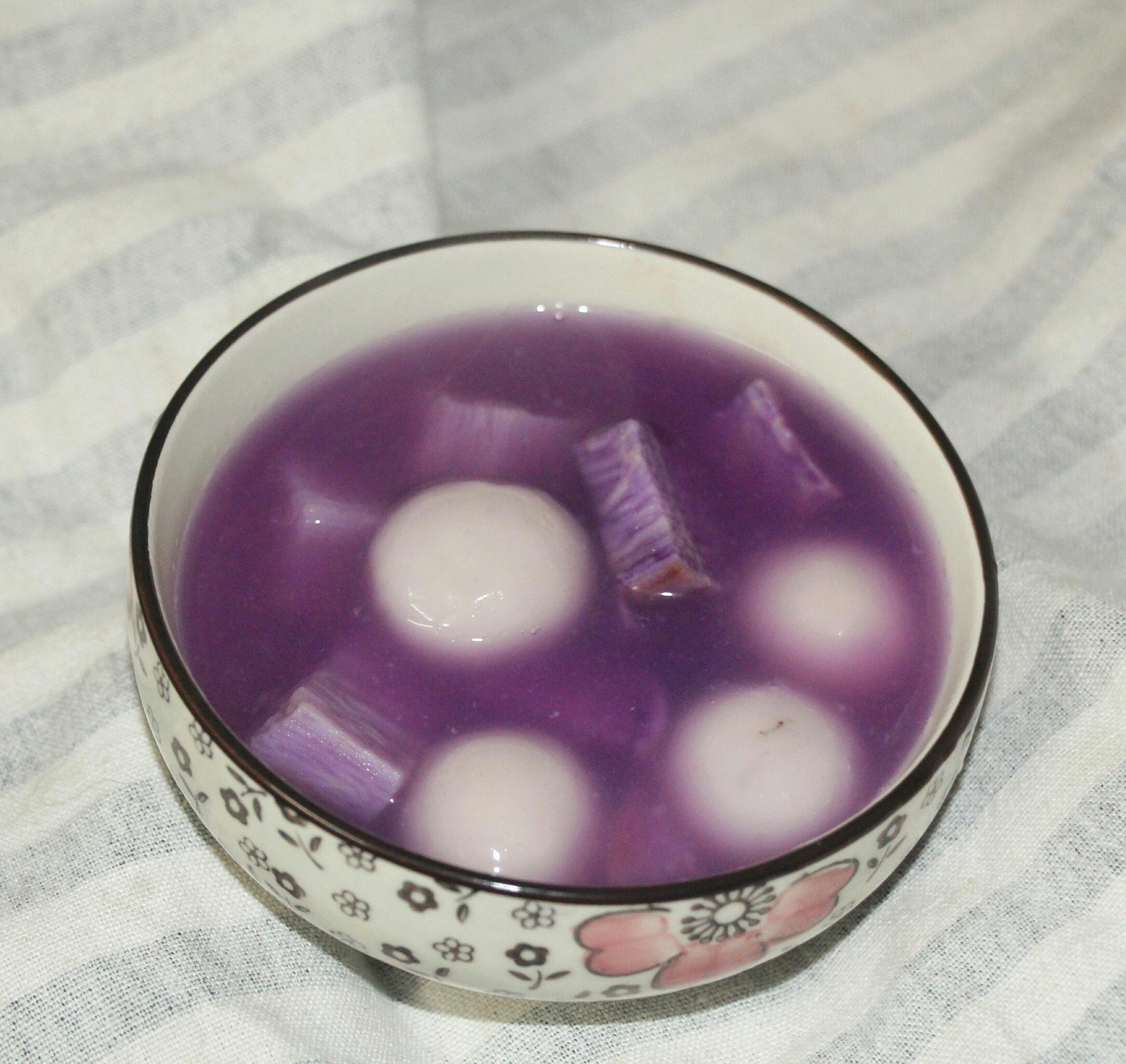 紫淮山糖水的做法