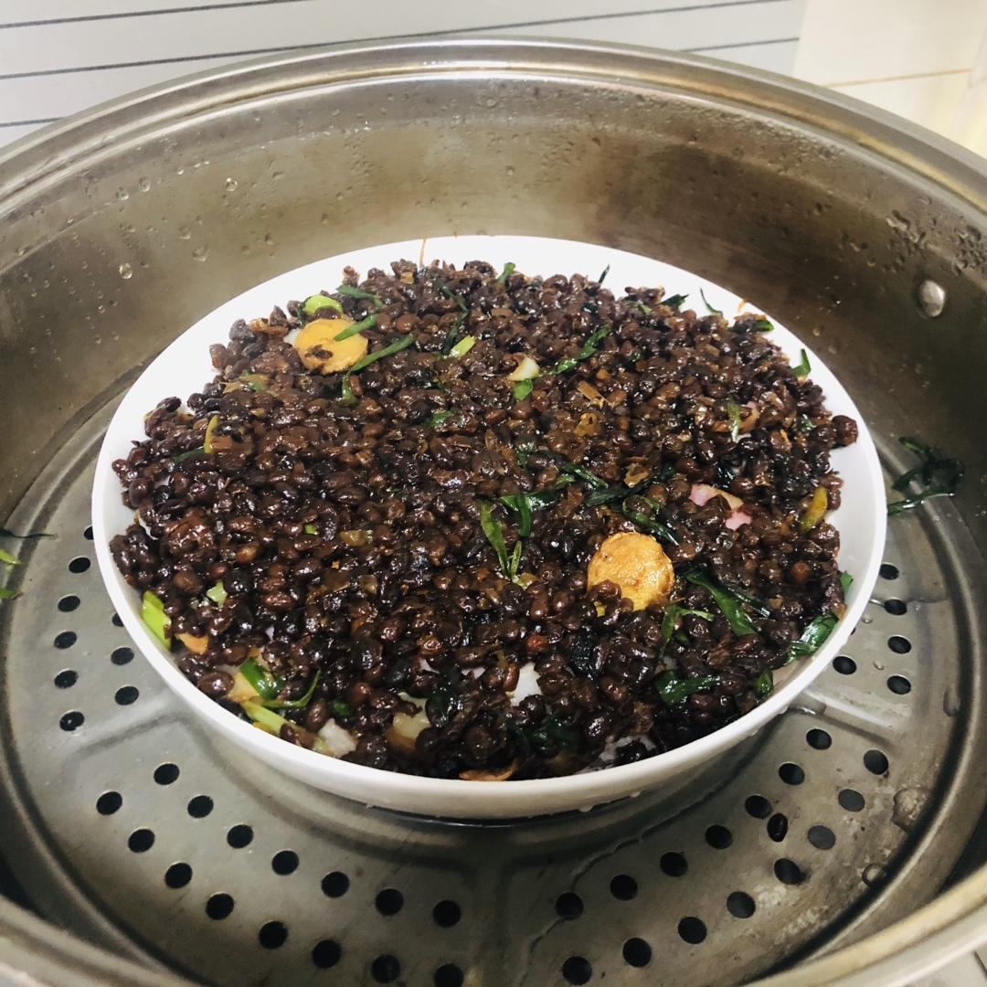 豆豉蒸腊肉