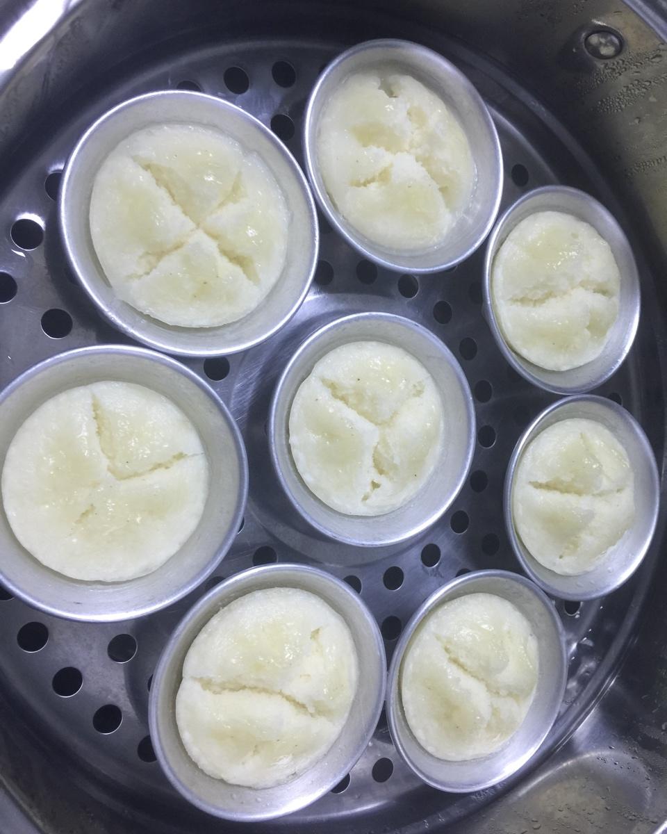 小篮子学做菜做的大米碗糕 蒸米糕 速成