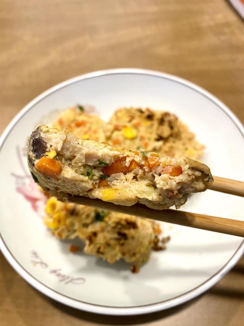 鸡胸肉虾仁鲜蔬饼