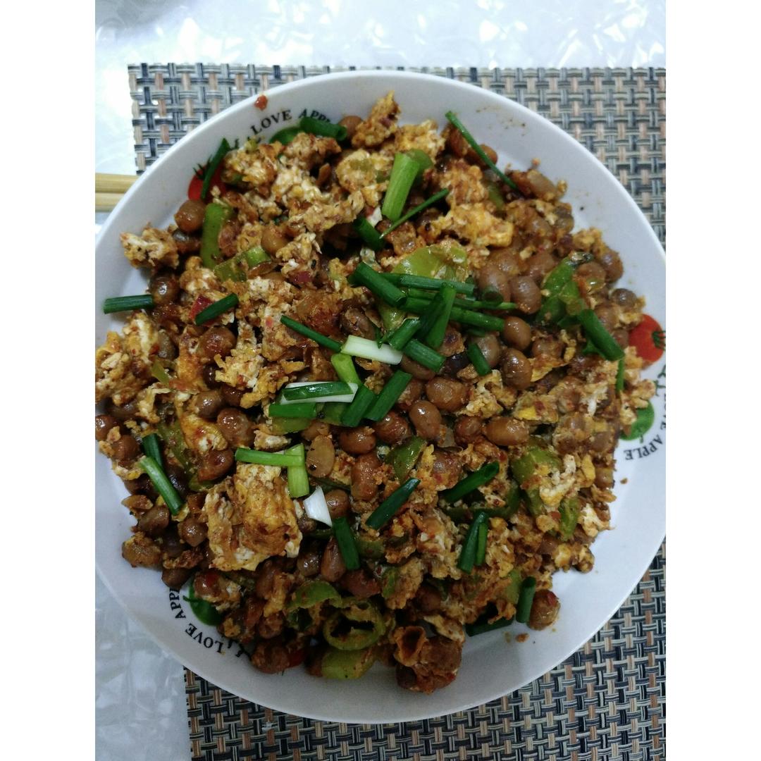 z女神经做的盐豆炒鸡蛋