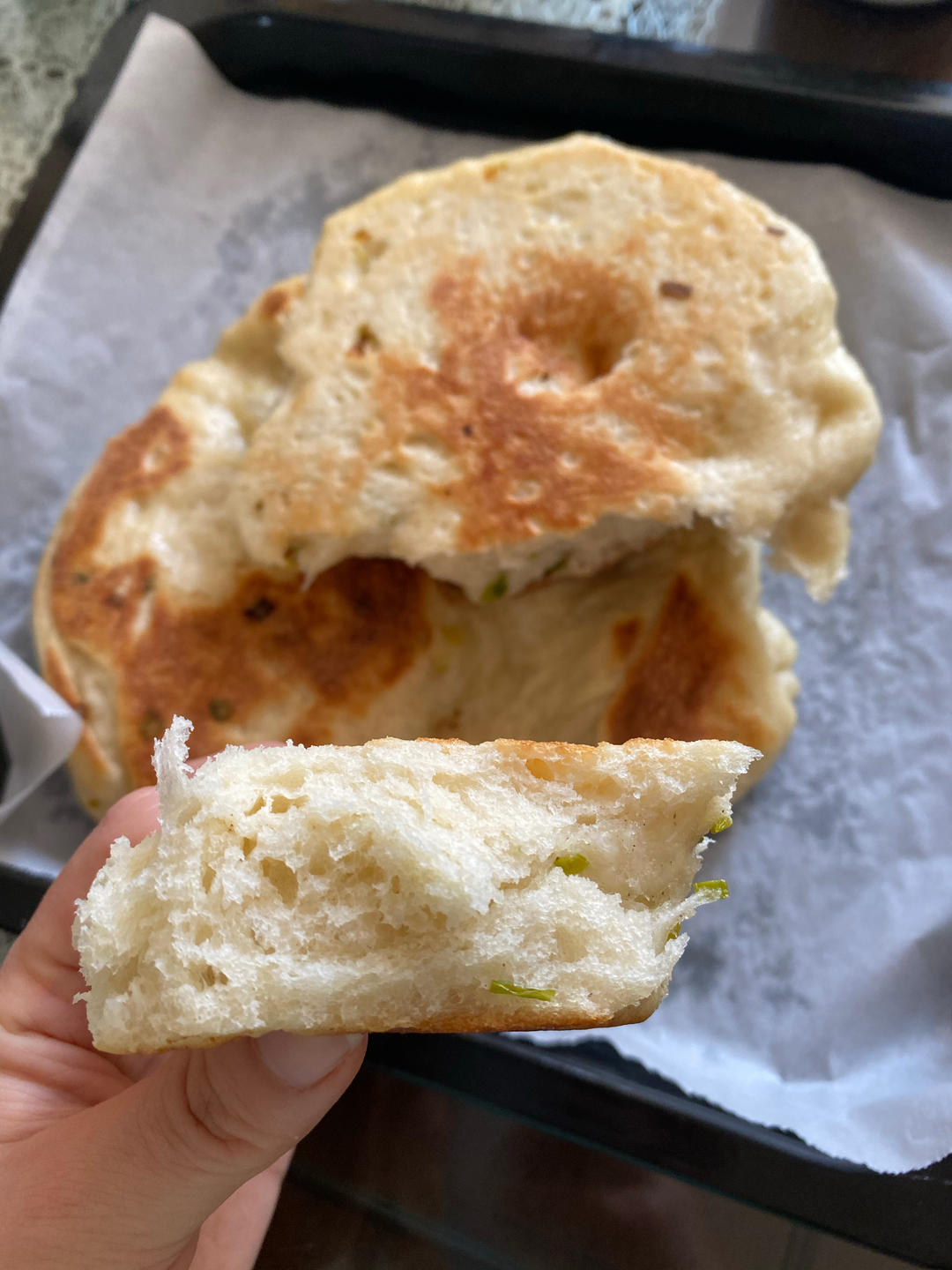 老上海羌饼（发面葱花饼）