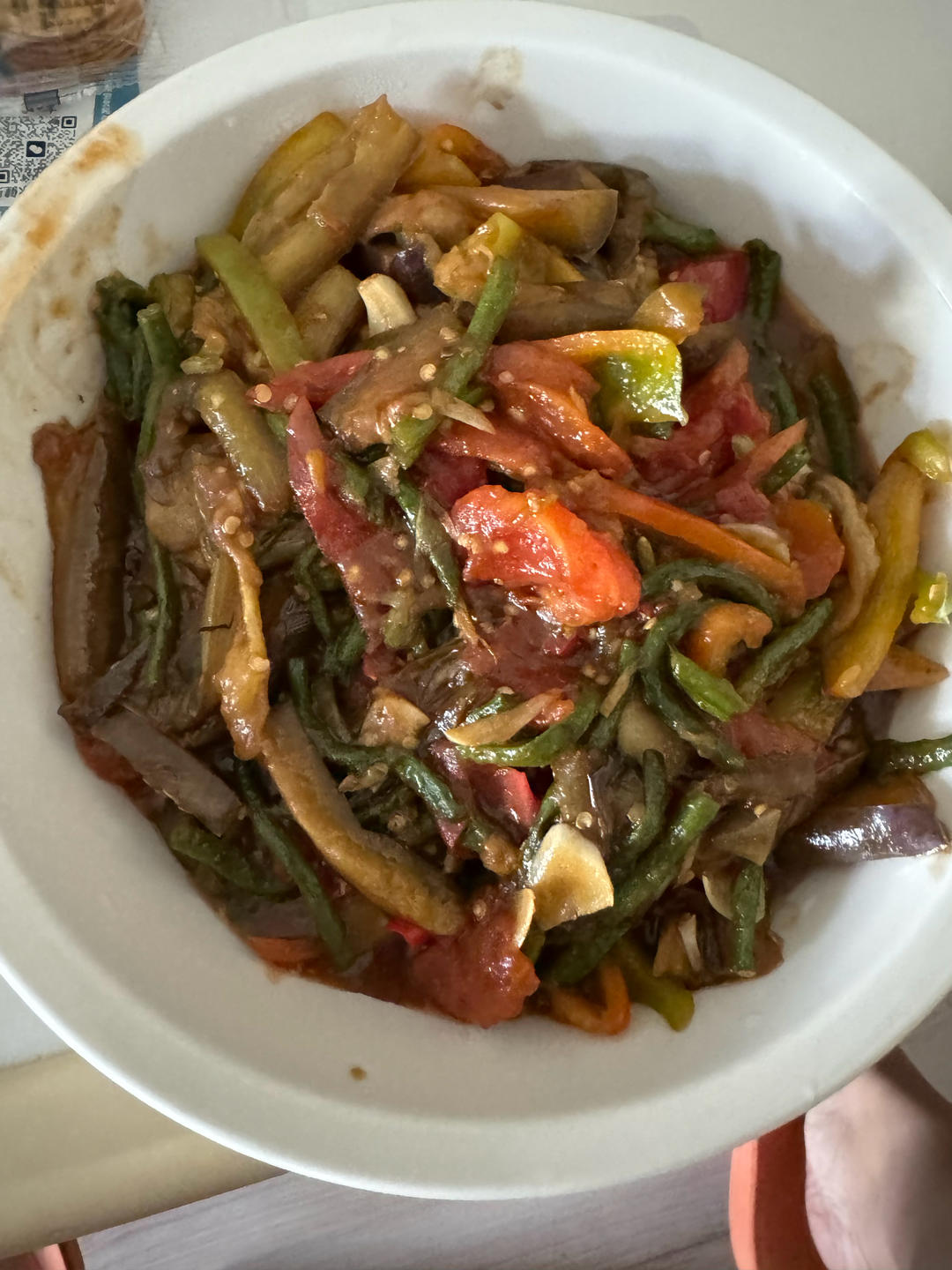 茄子炒豆角（饭店的味道）