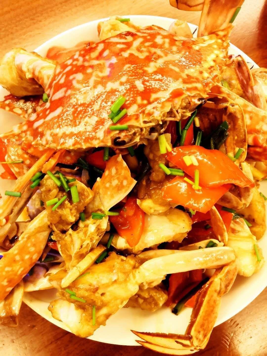 和饭店味道一样的美味！姜葱炒花蟹