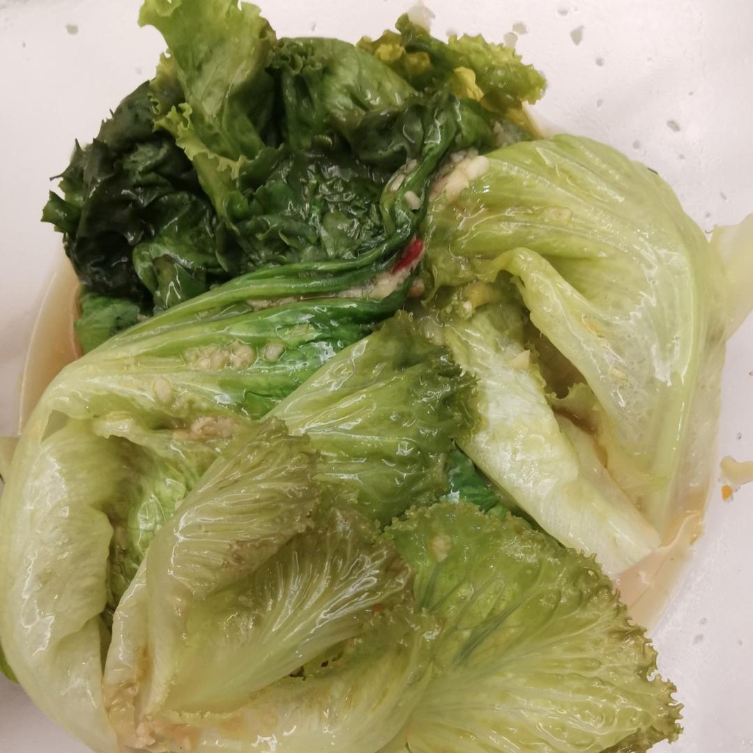 微波炉版 蒜蓉炒生菜