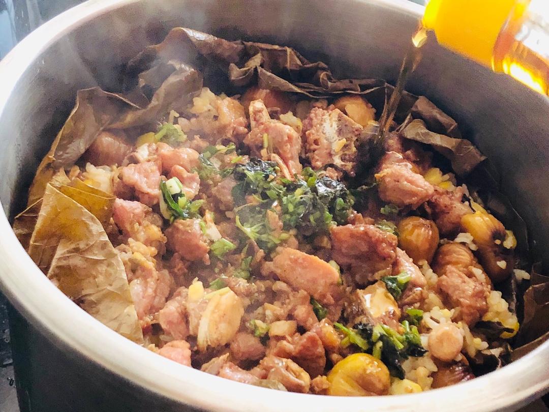 排骨栗子荷叶饭