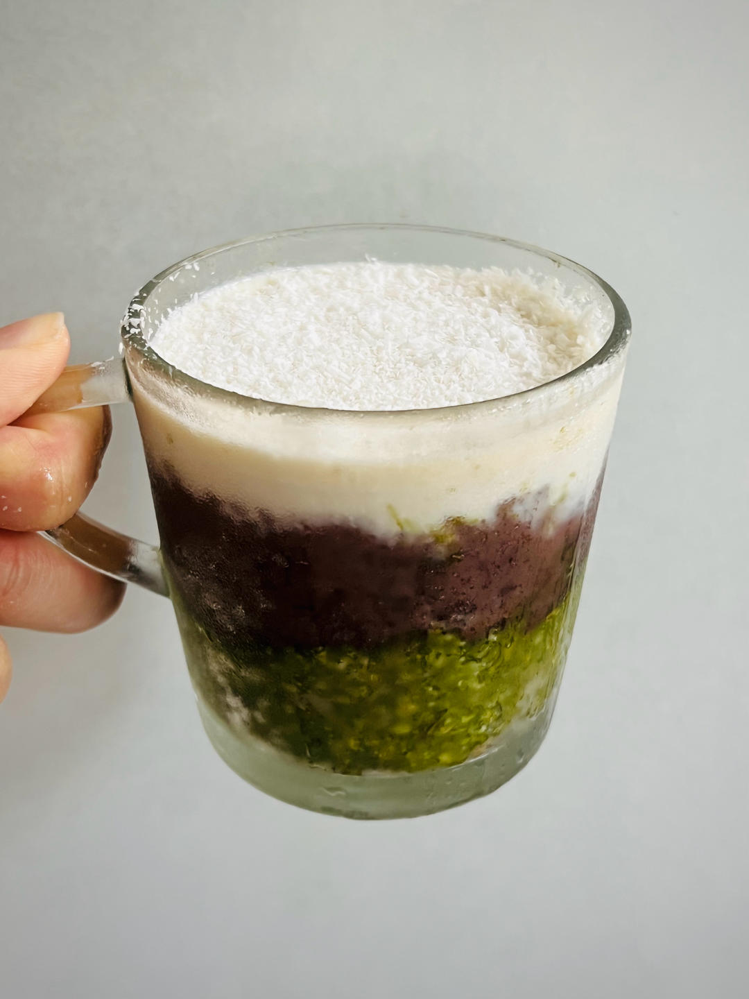 快手抹茶燕麦红豆奶冻布丁杯【健康小食】