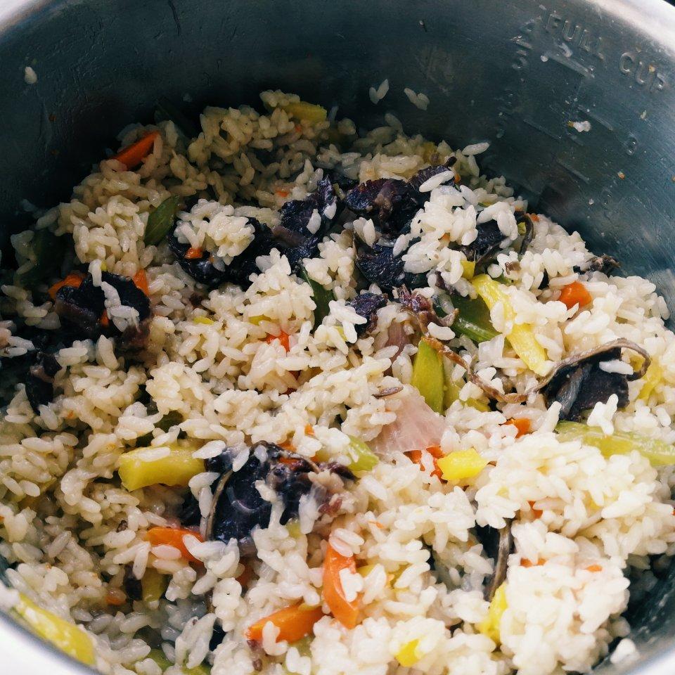 一条流浪狗做的马肠子抓饭