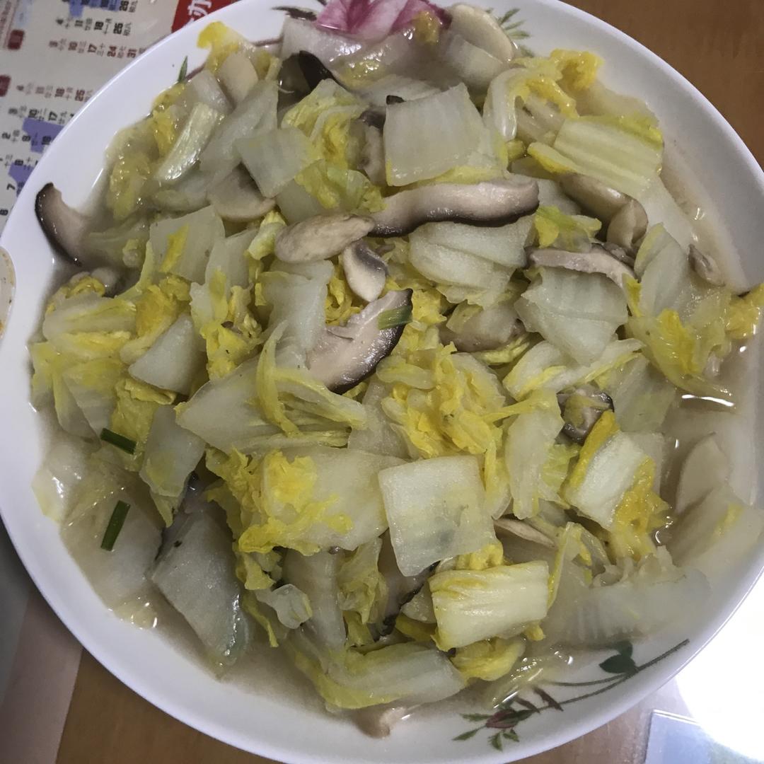 娃娃菜炒香菇