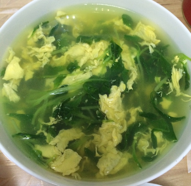 瑶瑶-gd0818做的鸡毛菜蛋汤