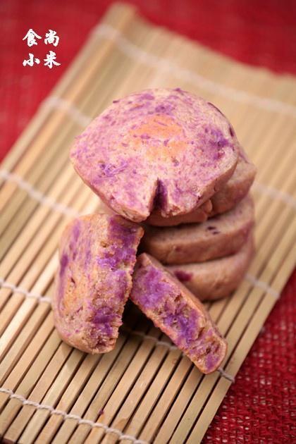 紫薯燕麦饼的做法
