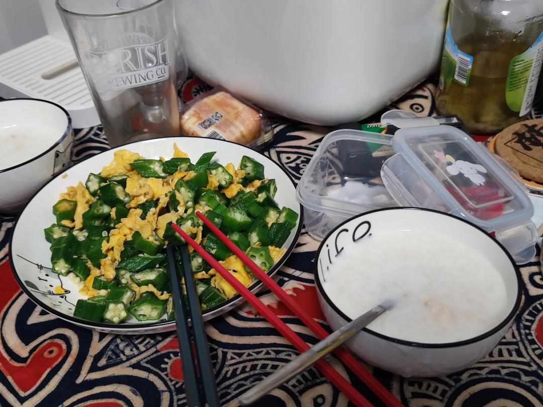 秋葵炒鸡蛋