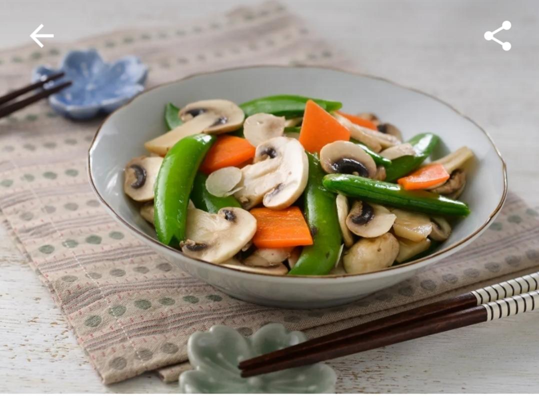 洋菇炒豌豆荚(幸福便当菜)