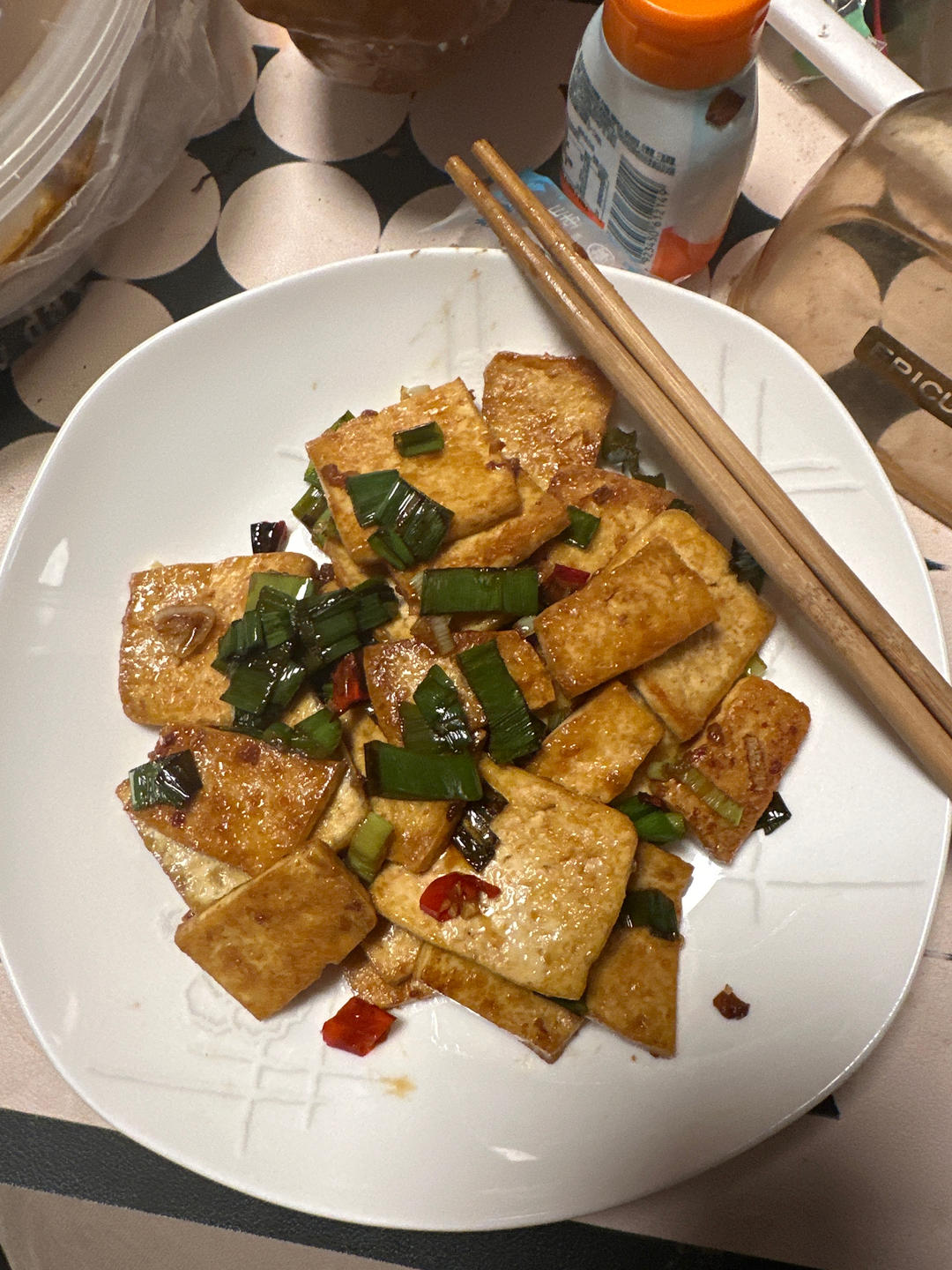 蒜香煎豆腐 炒鸡无敌美味