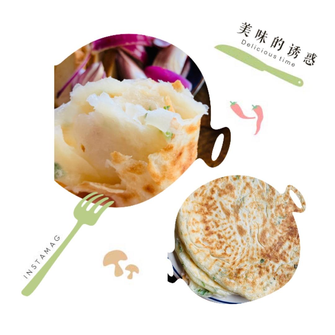 葱花大饼、蓬松柔软又简单的大葱烙饼