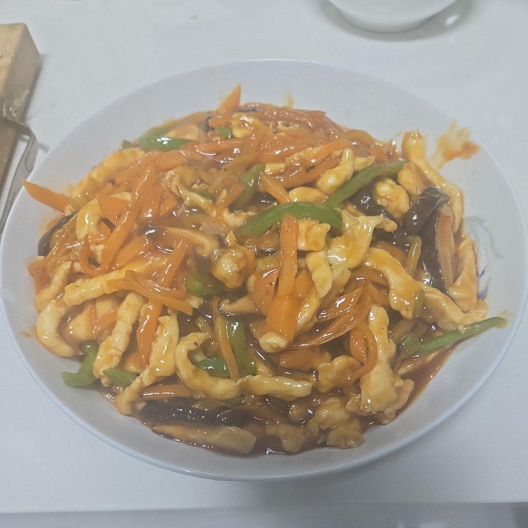 不辣的鱼香鸡丝（番茄酱版）