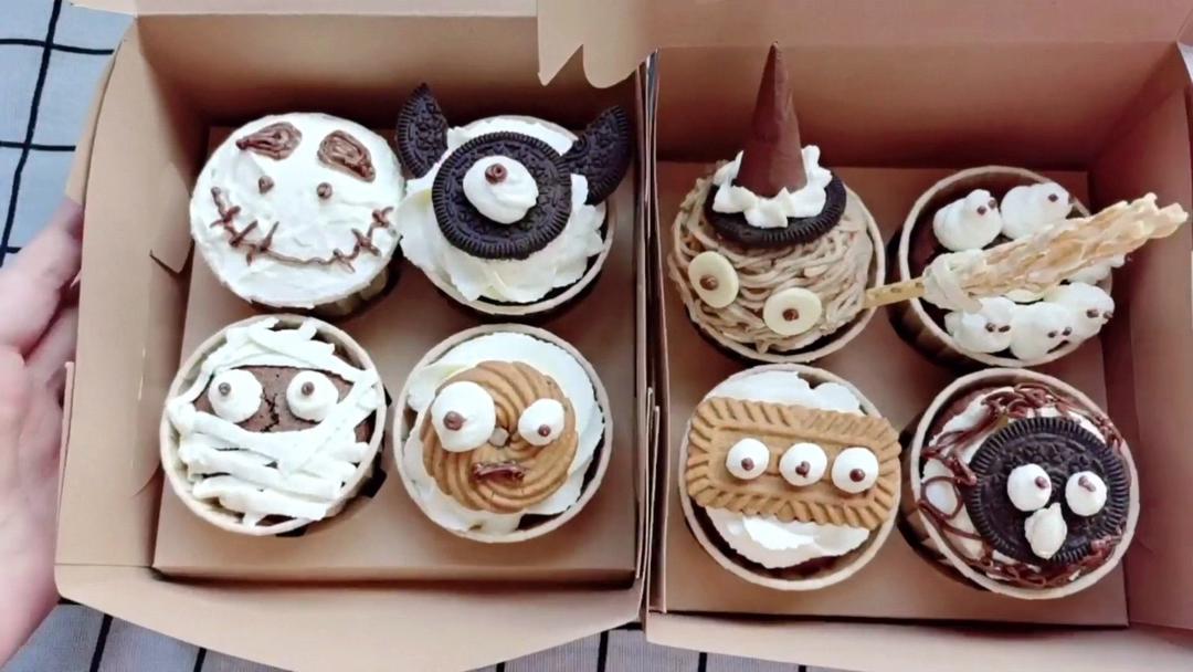 萌系万圣节主题纸杯蛋糕，一口气学会8种