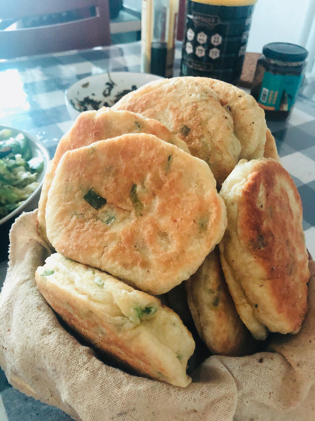 葱花鸡蛋发面饼（一）