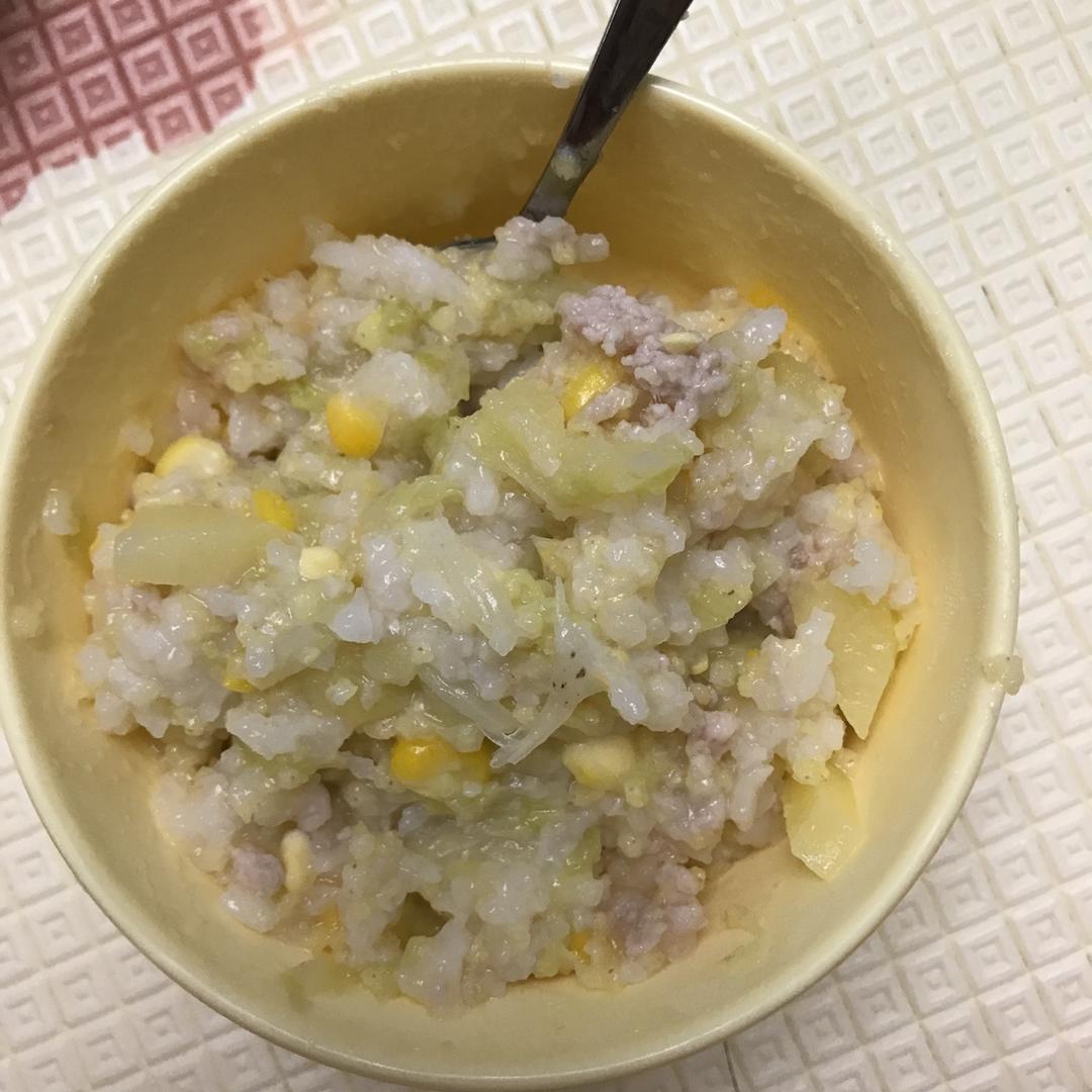 宝宝辅食-土豆二米肉焖饭