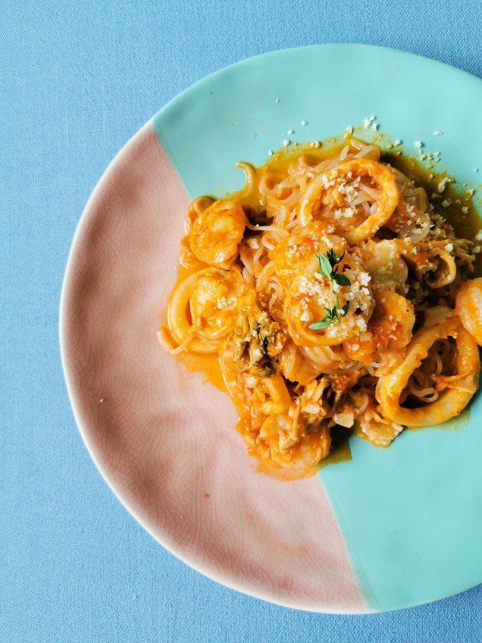 #挑战必胜客#西班牙风情海鲜意面