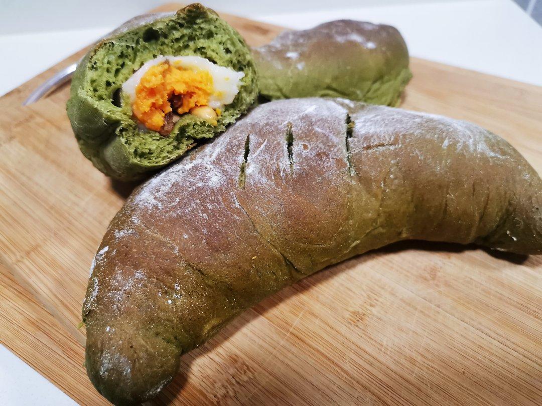 抹茶麻薯红豆软欧包